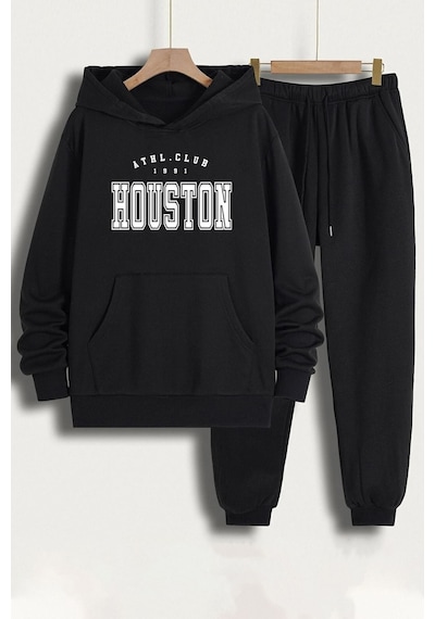Uyguntarz Unisex Houston Eşofman Takımı Siyah