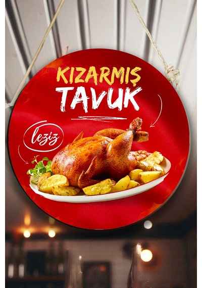 Kızarmış Tavuk Salonu Duvar, Kapı, Tek Taraflı Askılı Karşılama Tabelası, Tavuk Çevirme Dükkanı Süsü