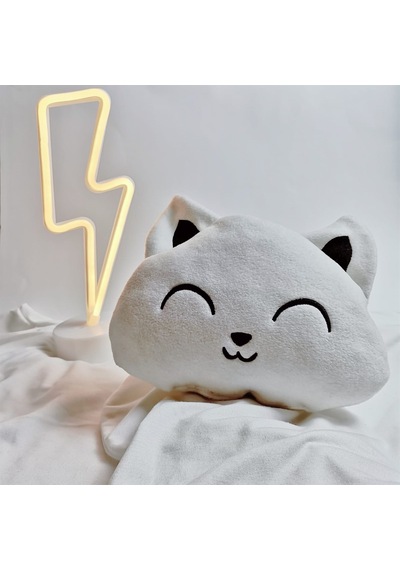Peluş Yastık Kedi Beyaz