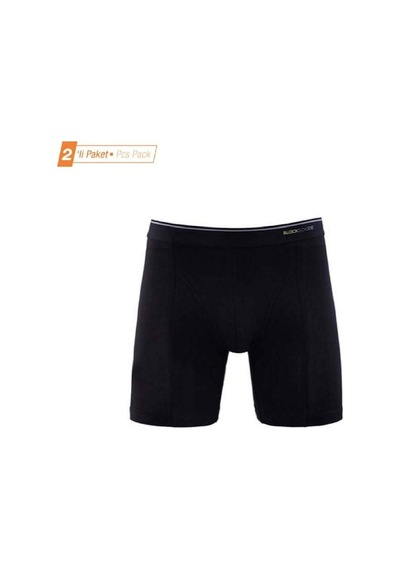 Blackspade 9216 2'Li Paket Uzun Erkek Boxer - Siyah