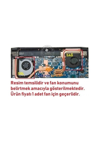 Clevo, Monster 6-31-n5502-102-1, Dfs551205wq0t Fan 1 Adet / Sağ