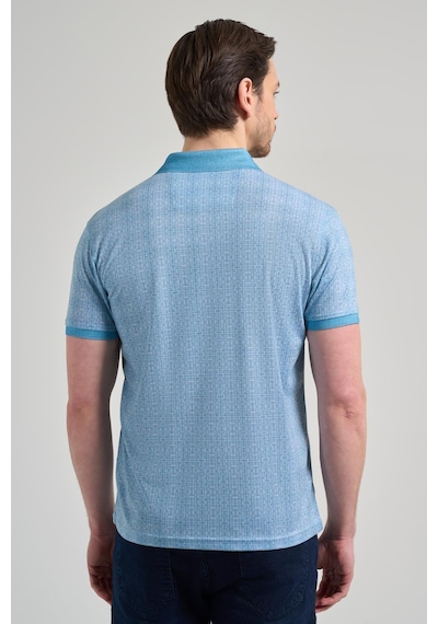 Koyu Turkuaz Kısa Kol Baskılı Pike Polo Yaka Cepsiz Esnek Casual Slim Fit Tişört 1011250150 Koyu Turkuaz