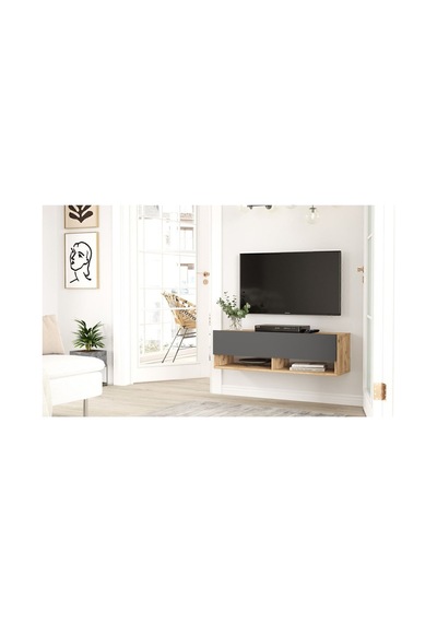 Aven Tv Ünitesi Tv Sehpası Raflı Kapaklı 100cm Çam-antrasit Ave13-aa Atlantik Çam - Antrasit Aven Tv Ünitesi Tv Sehpası Raflı Kapaklı 100cm Çam-antrasit Ave13-aa Atlantik Çam - Antrasit