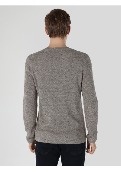 Colin's Slim Fit Kahverengi Erkek Triko Kazak CL1061674_Q1.V1_BRW