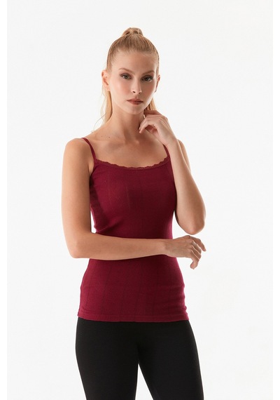 Fullamoda Dantelli Askılı Atlet 23mıcg631192958-bordo Bordo