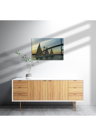Cakasepetim Rhode Island Köprü Yelkenliler Ahşap Mdf Tablo