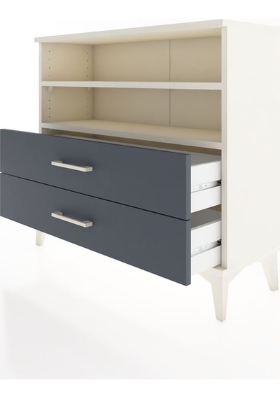 Arges Şifonyer 2 Raflı 2 Çekmeceli 88x30x80 Aytaşı-antrasit Aytaşı