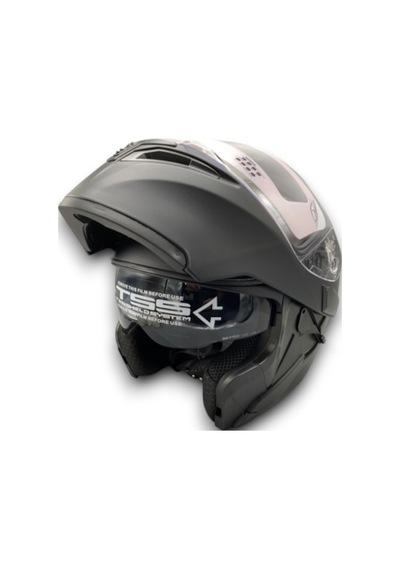Motosiklet Rs2 Kask Çene Açılır Güneş Vizörlü Mat Black Mat Siyah