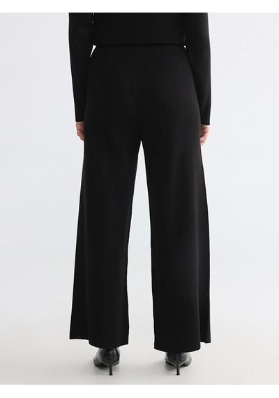 Lcw Modest Siyah Beli Lastikli Kadın Triko Pantolon