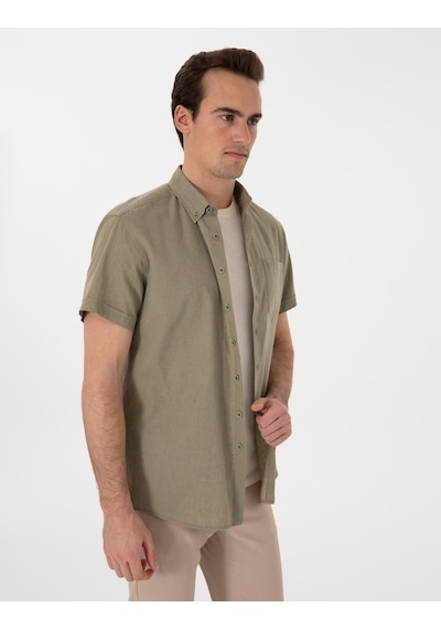 Pierre Cardin Erkek Haki Gömlek Kısa Kollu 50303287-vr027 Haki
