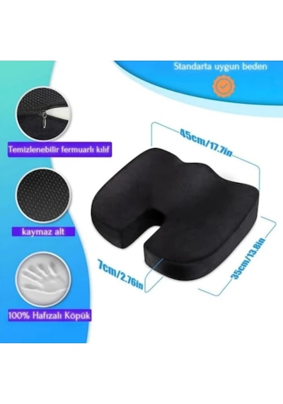 Ortopedik Sırt Ve Oturma Destek Minderi Seti Visco Bel Yastığı Ve Kuyruk Sokumu Destekli Oturma Minderi Ofis, Araç Ve Ev Kullanımı Için Ergonomik Konfor Seti