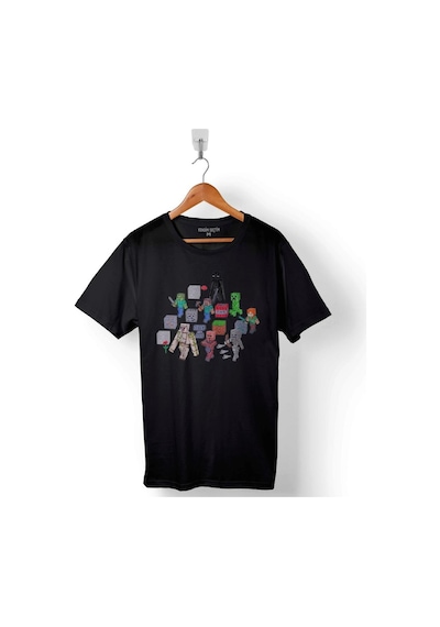 Minecraft Tüm Karakterleri Baskılı Tişört Unisex T-shirt 001