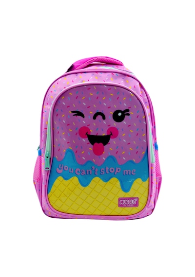 Muggle 2 Bölmeli Pink Ice Cream Okul Sırt Çantası Mu-8652