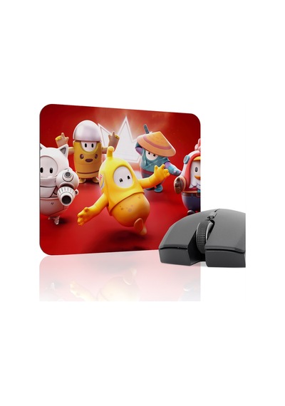 Fall Guys Kaymaz Dikişli Kauçuk Oyuncu Mousepad V5 - 22x18 Gaming Mouse Pad Fare Altlığı