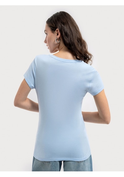 Regular Fit Kadın Tshirt K.kol Açık Mavi