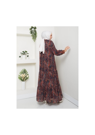 Hb Harma Time Butik Kadın Astarlı Kahverengi Şifon Şal Desen Elbise Kahverengi Kahverengi Hb Harma Time Butik Kadın Astarlı Kahverengi Şifon Şal Desen Elbise Kahverengi Kahverengi