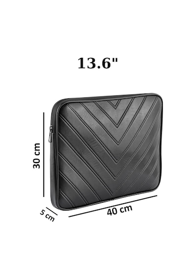Notebook Laptop Apple Uyumlu MacBook Çantası Suni Deri 13"-13.6" İnç - 800-düz Siyah