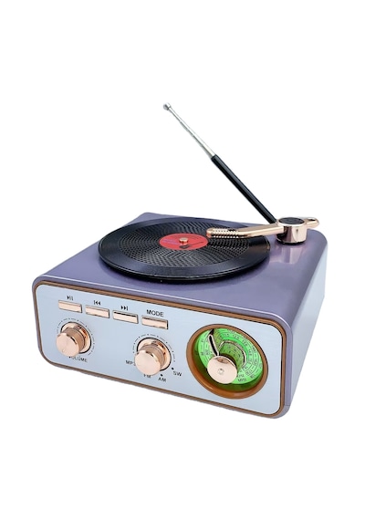 Hoparlör Radyo Plak Çalar Görünümlü Md-1217bt Bluetooth Nostaljik Tasarım Usb, Tf, Aux, Fm/am/sw