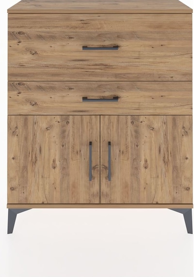 Arges Şifonyer Tek Raflı 2 Çekmeceli 2 Kapaklı 88x30x106 Çam-çam Çam