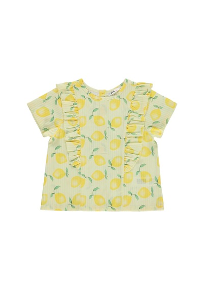Civil Girls Limon Desenli 6-9 Yaş Gömlek - Sarı