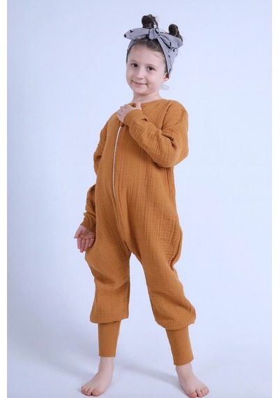 For My Baby 1 Tog Çocuk Uyku Tulumu Unisex Uzun Kollu Uyku Tulumu Turuncu