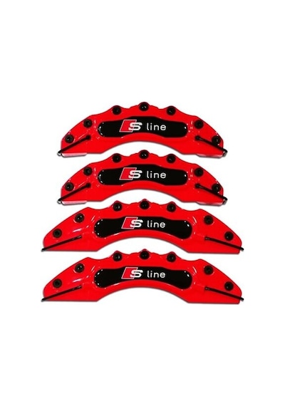 Audi Uyumlu Sline Brembo Kırmızı Kaliper Kapağı 4 Parça Ön Arka Set