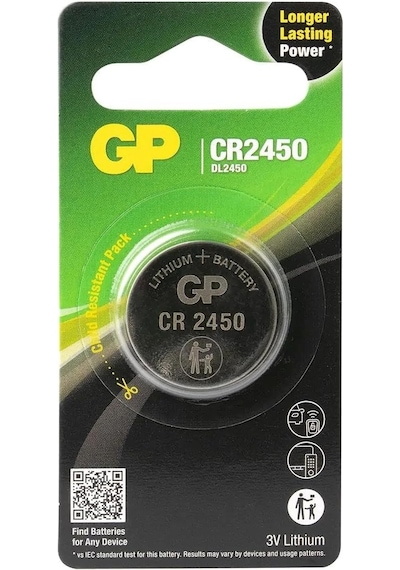 GP CR2450-C5 3V Lityum Kartela Düğme Pil 5'Li