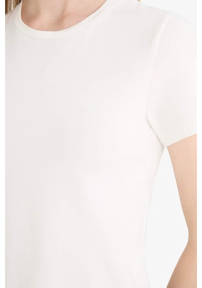 DeFacto Coool Fitted Basic Düz Kısa Kollu Tişört F3485AXNSER105