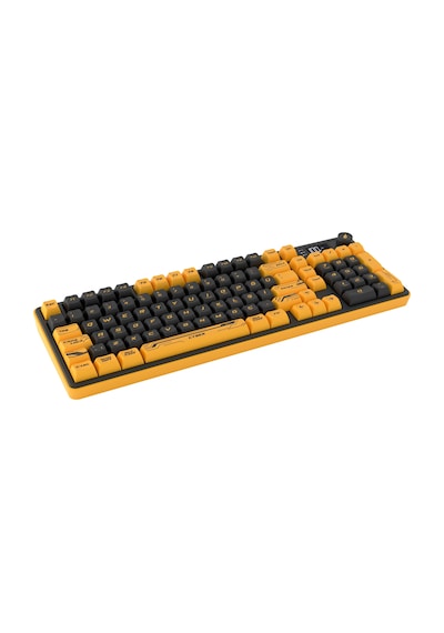 Hawk Gaming Hk258 Membrane Lcd Rgb Kablosuz/bluetooth Cyber Sarı Siyah Full Türkçe Gaming Klavye