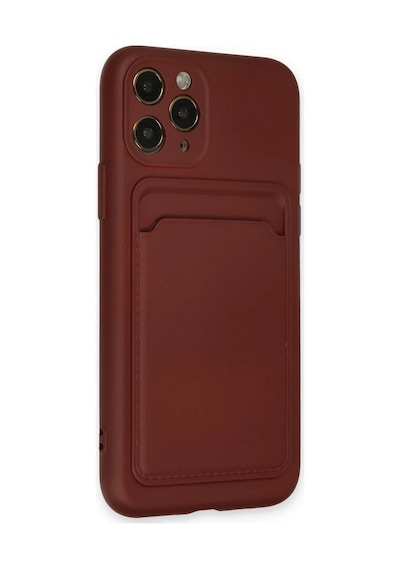 Apple iPhone Uyumlu 11 Pro Kılıf Kelvin Kartvizitli Silikon - Bordo Bz8683140168216