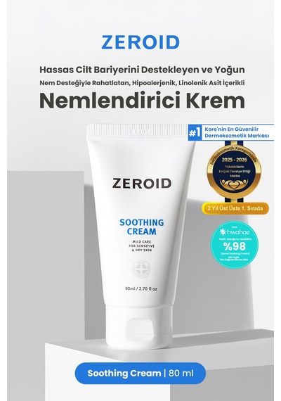 Hassas Cilt Bariyerini Destekleyen Ve Yoğun Nem Desteğiyle Rahatlatan Krem Zeroıd Soothing Cream