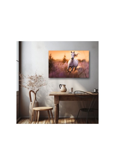 At Doğa Hayvanlar Üzerine Uv Cam Tablo Modern Sanat Tablosu Solmayan Canlı Renkler Ofis Ve Çalışma Odası Anlamlı Hediye Seçeneği