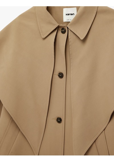 Koton Gabardin Kumaş Uzun Kollu Cepli Düğmeli Pelerin Detaylı Oversize Trençkot Deve Tüyü 6sak00002uw Taba Koton Gabardin Kumaş Uzun Kollu Cepli Düğmeli Pelerin Detaylı Oversize Trençkot Deve Tüyü 6sak00002uw Taba