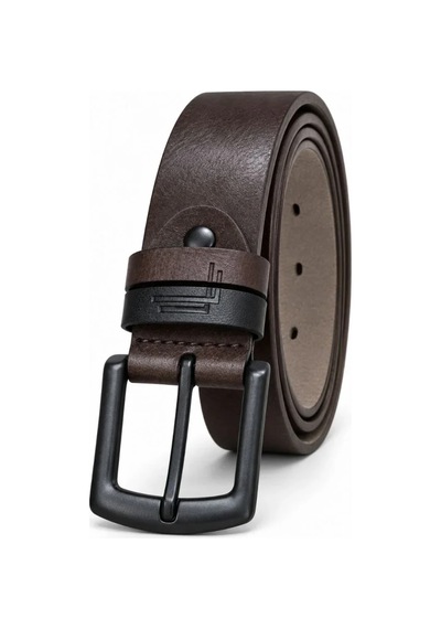 Suma Erkek Koyu Kahverengi 4 Cm Çift Biritli Metal Tokalı Kot Ve Kumaş Pantolon Kemeri