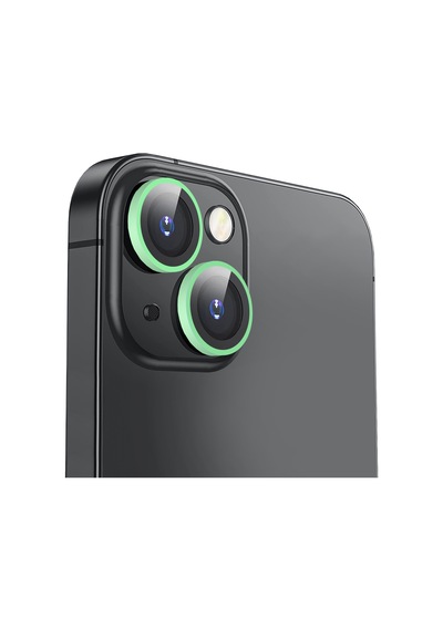 Buff Apple Uyumlu iPhone 15 / 15 Plus Neon Metal Lens Koruyucu Yeşil