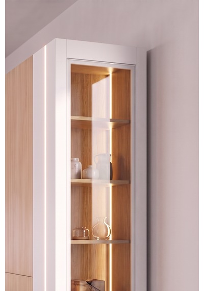 Nero Vitrin 45 Cm   Beyaz - Meşe