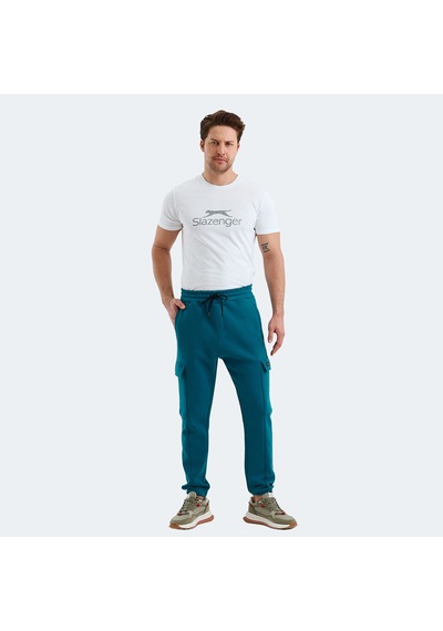 Slazenger VALORA Erkek Cepli Dar Paça Petrol Eşofman Altı
