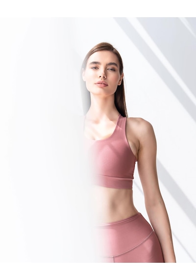 Lismina Rose Arkası Büzgülü Scrunch Butt Midi Şort Tayt Rose