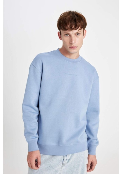 Defacto Boxy Fit Bisiklet Yaka Baskılı Sweatshirt X8282AZ24AUBE797 Mavi Defacto Boxy Fit Bisiklet Yaka Baskılı Sweatshirt X8282AZ24AUBE797 Mavi