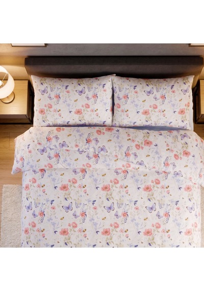 Aryıldız Home Butterfly %100 Pamuk Tek Kişilik Nevresim Takımı Renkli