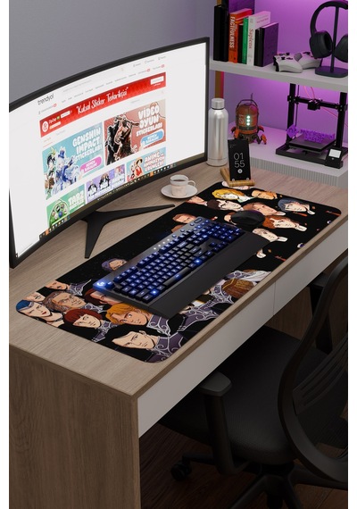 Ginga Eiyuu Densetsu Anime V4 - 90x40 Xxl Gaming Kauçuk Kaymaz Taban Mouse Pad Fare Altlığı