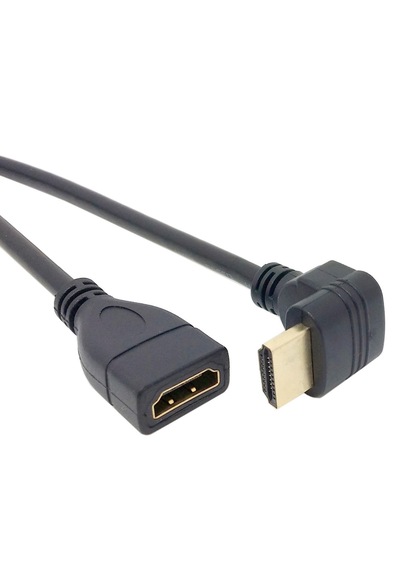 4666 Hdmi Dişi Erkek Uzatma 90 Derece Dirsek Kablosu 0.5 Metre 0.50 Cm