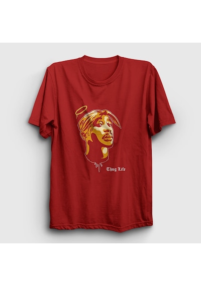 Presmono Unisex Angel Tupac Shakur T-shirt Kırmızı