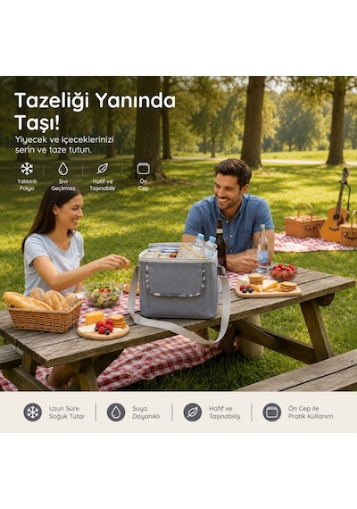 10 Lt Yemek Çantası -termo Çanta-449 Gri