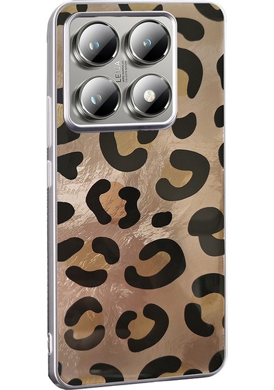 Xiaomi 14t Kılıf Desenli Zore Mep Kapak Gold Leopar
