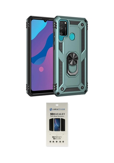 Cep Huawei Uyumlu Y6p Kılıf Ahenk Klasik Koleksiyonu İkili Koruma Seti Najmaddin Yeşil