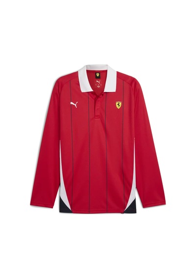Puma Ferrari Race Jersey Ls Polo Kırmızı Erkek Sweatshirt