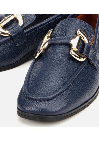 Hotiç Kadın Deri Lacivert Tokalı Klasik Loafer