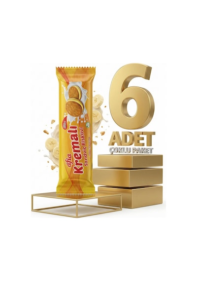 Afia Muz Kremalı Sandviç Bisküvi 6x60 Gr