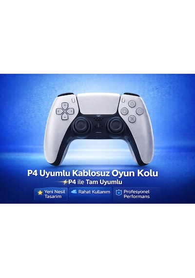 P4 Uyumlu Kablosuz Oyun Kolu Wireless Controller Dual Analog Titreşimli Ergonomik Gamepad Ps4 Uyumlu